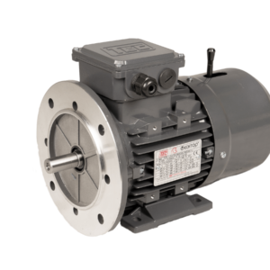 TEC Three Phase Electric Brake Motor, 0.18KW, (1/4HP), Flange Mounted(B5), 3000rpm(2 pole), IE1 efficiency, 63 Frame, Aluminium Body