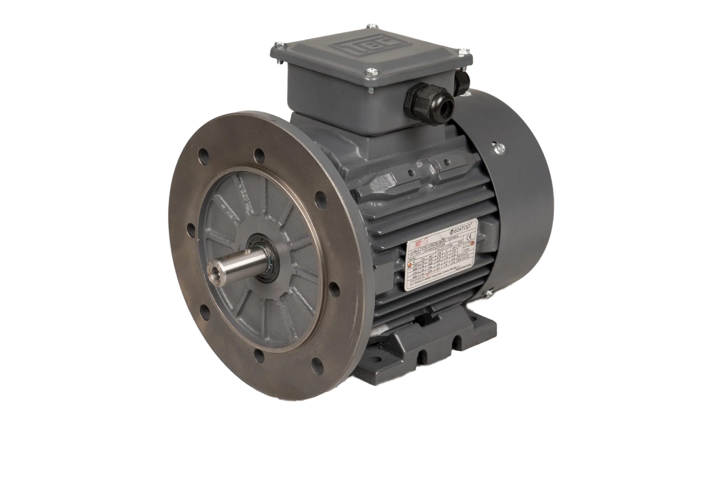 TEC 3 phase ATEX Electric Motor 18.5KW flange mounted(B5) Rotation Speed 2940 | 3528 (2 Pole), 160 Frame, Cast Iron Body, Zone 2