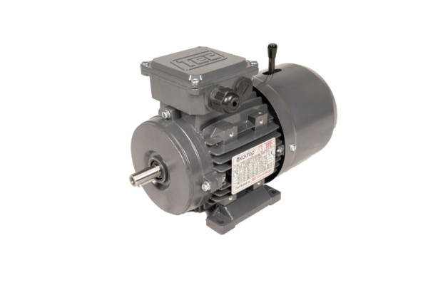 TEC Three Phase Electric Brake Motor, 0.18KW, (1/4HP), Foot Mounted(B3), 3000rpm(2 pole), IE1 efficiency, 63 Frame, Aluminium Body