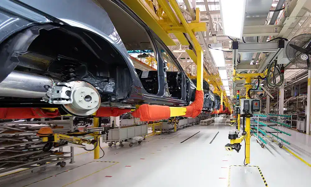 car production lines using electric motors